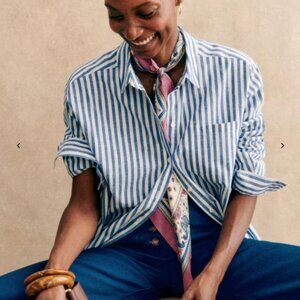 (Sezane) Max Shirt in Striped Blue